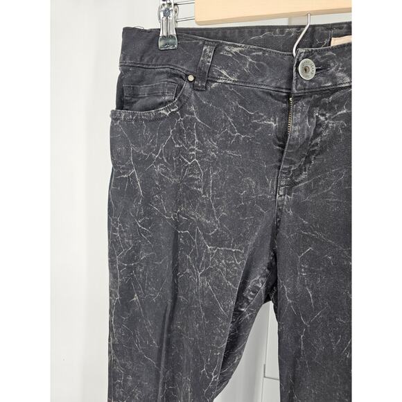 DKNY Jeans Women's Black Mid Rise Cropped Wide Leg Pockets Jeans Size 8 - Picture 2 of 4